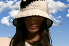 Vente au détail: Bob panama au crochet fait main,acrylique,pour femme,homme 