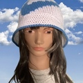Sale retail: Modèle unique Bob panama au crochet fait main,acrylique