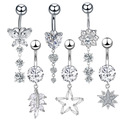 Bulk Lots: 50pcs stainless steel fashion diamond belly button rings