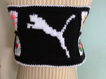 Vente au détail: Modèle unique.Chic top bustier multicolore au crochet fait main 