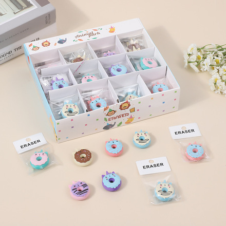 100pcs donut unicorn cute cartoon eraser