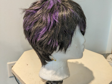 Selling with online payment: Black and Purple Pixie Cut Wig