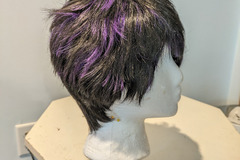 Selling with online payment: Black and Purple Pixie Cut Wig