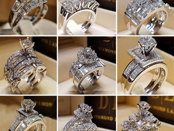 Bulk Lots: 50pcs new hot selling personalized high-end couple rings