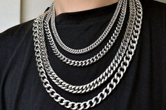 Bulk Lots: 50pcs exaggerated hip-hop titanium steel Cuban chain