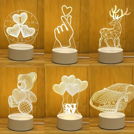 (60) 3D Acrylic Night Lamps (Perfect Gift)
