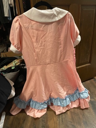 princess polly baby blue dress Navy Blue and White Maid Dress on a Mannequin, Featuring Short Puffed  Sleeves Stock Illustration main image 0