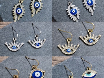 Buy Now: 100 pairs of gothic devil eye blue eye earrings