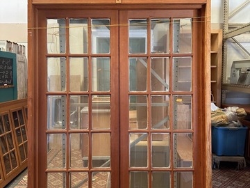 Selling: Unfinished Fir French Door with Transom