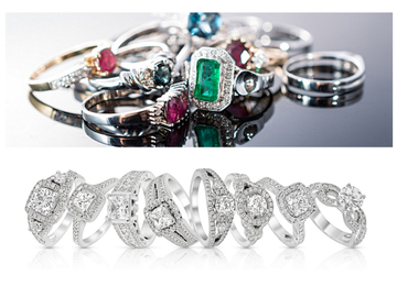 Bulk Lots: 36 pieces High Quality Womens CZ& Genuine Stone Rings assorted si