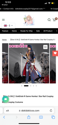 Blade dokidoki (R). Cosplay honkai star rail 