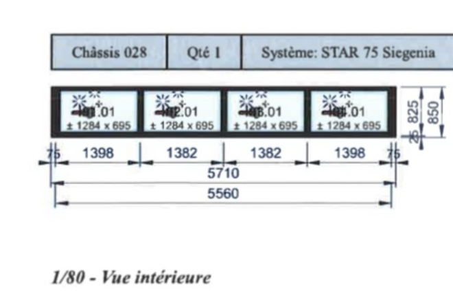 Ensemble châssis portes fenêtres avec et sans ouvrant bois 