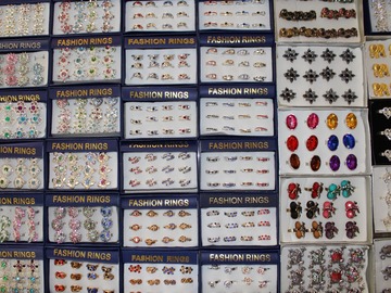 Bulk Lots: 50 Dozen Fashion Adjustable Rings in Display Boxes Only .12 each