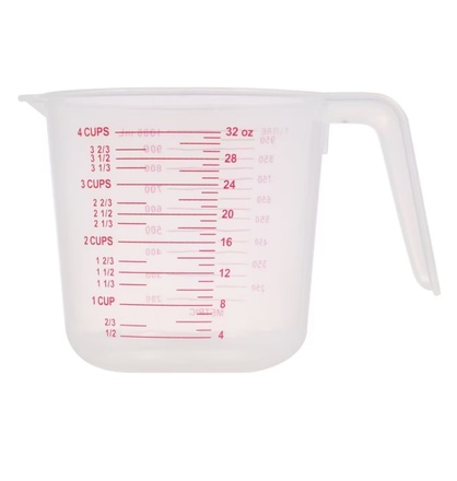 50 Large 4-Cup Capacity Clear Plastic Measuring Cups