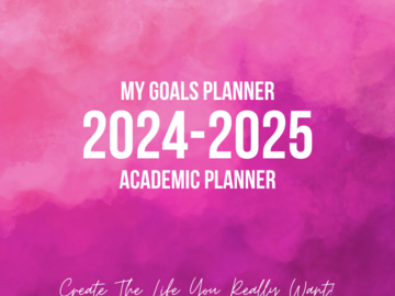 Selling with online payment: 2024-2025 ACADEMIC MTJM Bright Pink Goals Planner- 8" x 10" Week