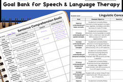 Digital Resource: CELF-5 Goal Bank Neurodiversity Affirming Goals Sentence Comprehe