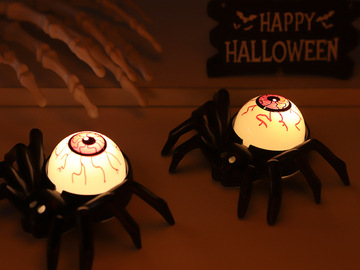 Bulk Lots: Halloween Spider Back Eye Pearl Candle Lights - 24pcs