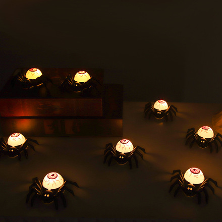 Halloween Spider Back Eye Pearl Candle Lights - 24pcs