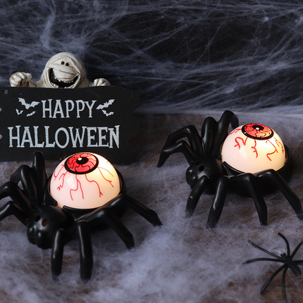 Halloween Spider Back Eye Pearl Candle Lights - 24pcs
