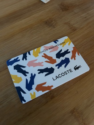 Carte cadeau lacoste clearance