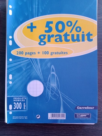 Lot de feuilles de classeur, calque et papier millimitré