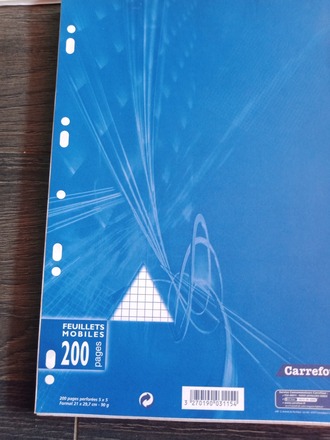 Lot de feuilles de classeur, calque et papier millimitré
