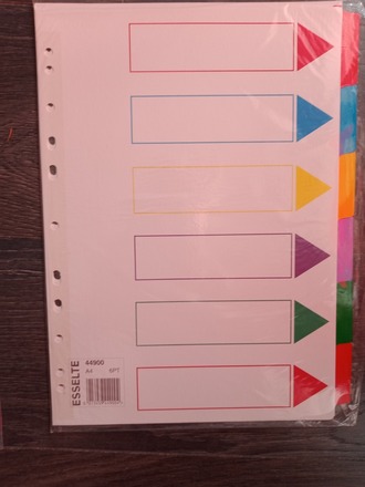 Lot de 5 jeux d'intercalaires 6 touches - neufs -