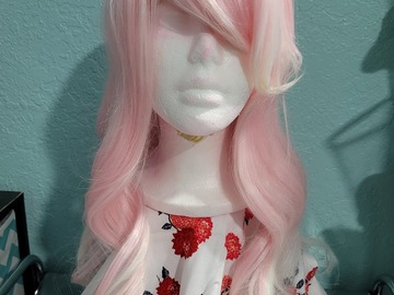 Selling with online payment: Pink to White Ombre Curly Wig
