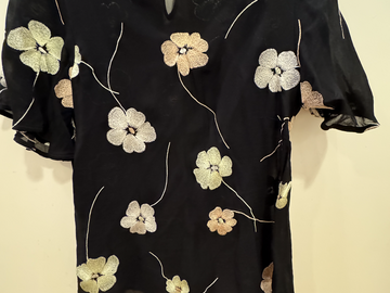 Selling: Kate Sylvester - Black with floral embroidery blouse