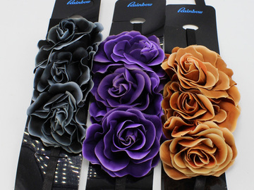 Bulk Lots: 120 Pc Overstock Rose Flower Stretchable Headbands from Rainbow