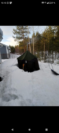 Savotta pieni telttasauna + kiuas + 10l lämminvesivaraaja
