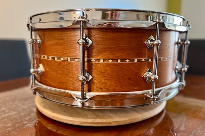 Craviotto 5.5x14 Mahogany Snare Drum w Walnut Inlay 2022 DrumSellers
