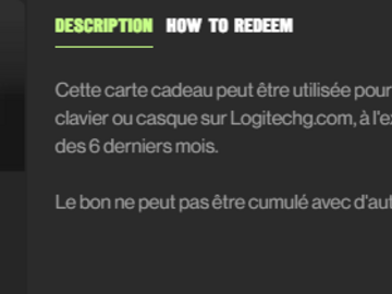 Vente: e-Carte cadeau Logitech (35€)