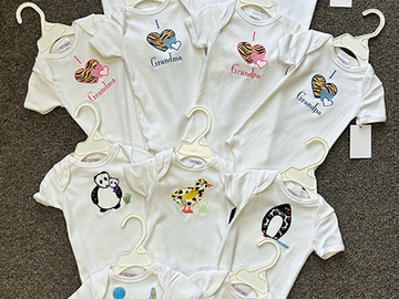Bulk Lots: NEW Newborn Embroidered, Appliqued Onesies-24 pcs, NWT