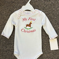 Bulk Lots: NEW Newborn Embroidered "My First Christmas" Onesies-13 pcs, NWT