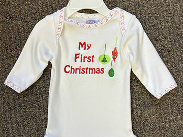 Bulk Lots: NEW Newborn Embroidered "My First Christmas" Onesies-11 pcs, NWT
