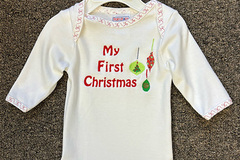 Bulk Lots: NEW Newborn Embroidered "My First Christmas" Onesies-11 pcs, NWT