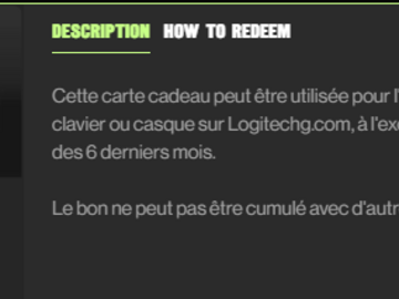 Vente: e-Carte cadeau Logitech (35€)