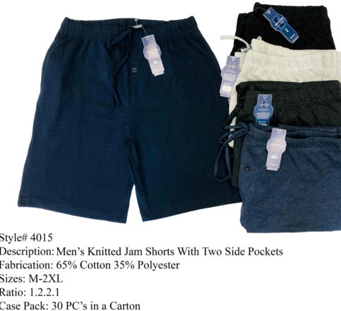 Mens Knitted Sleepwear shorts with side pockets