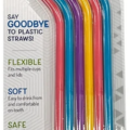 Checkout: (24) REUSABLE SILICONE BEND STRAWS 6PACKS