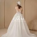 Free: Boat Neck Silk Aline Wedding Dress From GWM Wedding