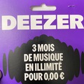 Vente: Carte Deezer 3 mois de musique illimité (30€)