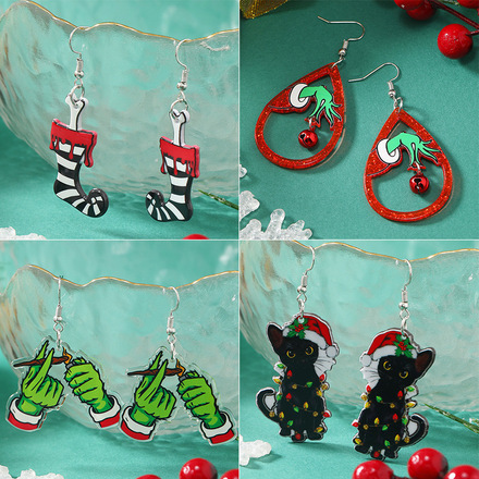 100 pairs of Christmas party funny gift earrings