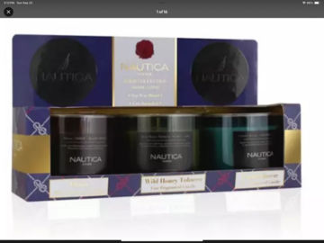Bulk Lots: 6 sets 3pc Nautica 14.5oz Soy Wax 3 Wick Candles Gift Sets