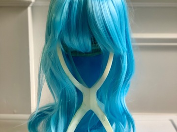 Selling with online payment: Light blue long wavy wig
