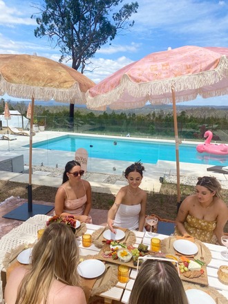 Luxury poolside picnics at a stunning rural glamping retreat