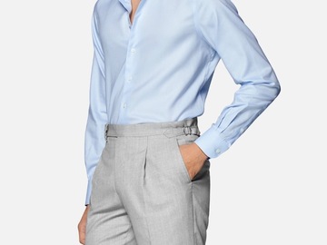 Selling with online payment: 3 Light blue Royal Oxford Slim Fit Shirt, Size 15 3/4