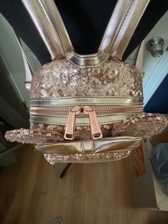 Rose gold sequin disney backpack discount