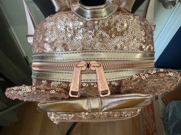 Selling with online payment: Rose Gold Sequin Minnie Loungefly Backpack