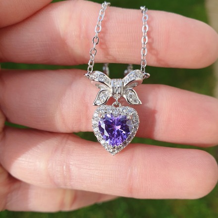 Birthstone necklaces, 925 sterling silver, AAAA cubic zirconia